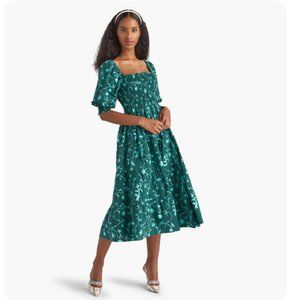 Hill House Home Nesli Emerald Botanical Poplin Nap Dress, EUC, Size XL